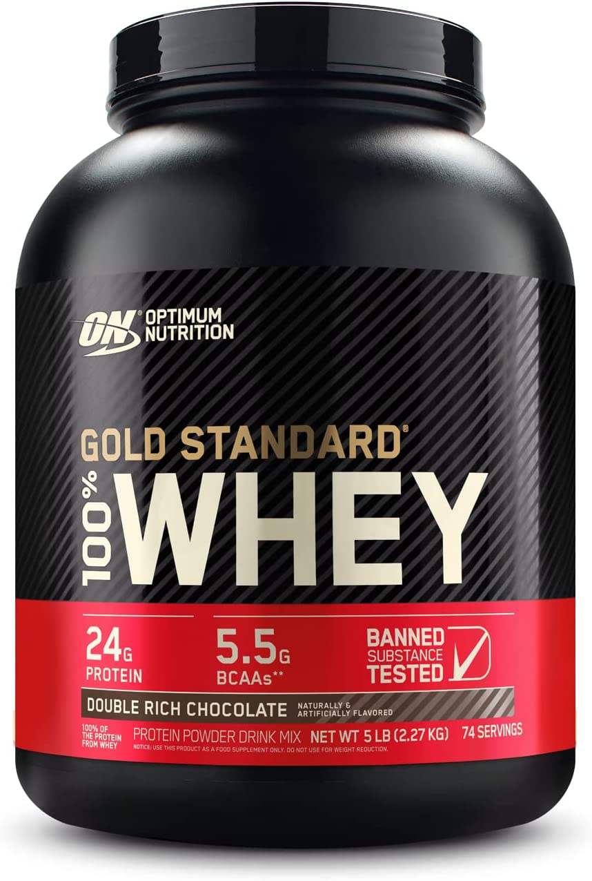 Gold Standard 100% Whey Protein Powder, Double Rich Chocolate, 5 Pound (Packaging May Vary)